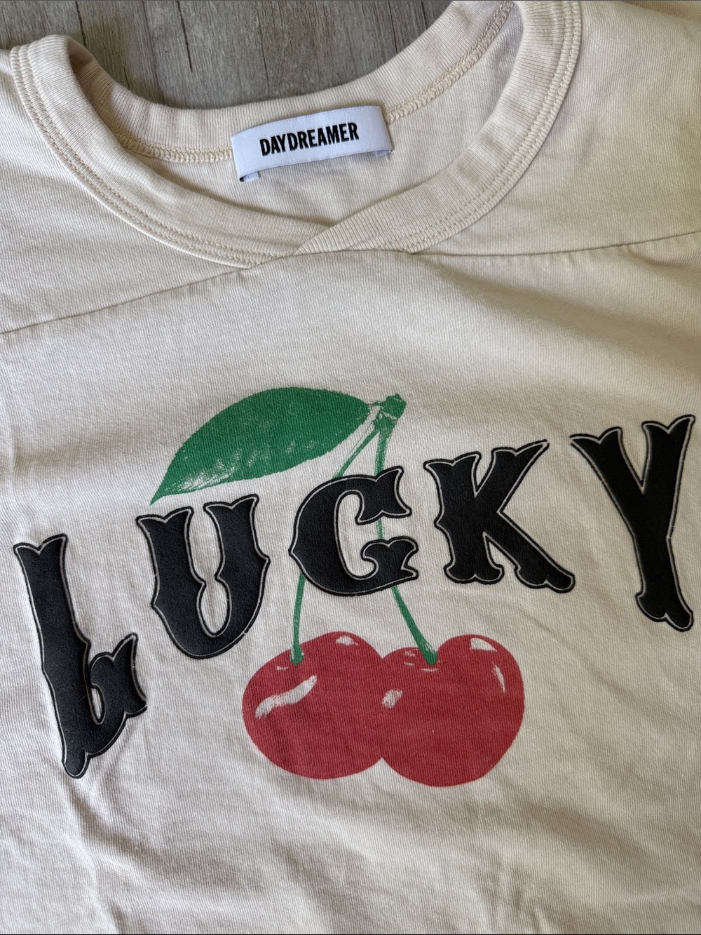 Daydreamer LA Oversized Cherry “Lucky” Jersey Tee - Picture 2 of 3